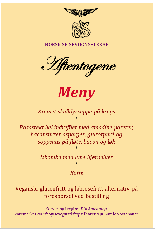 Meny Aftentogene